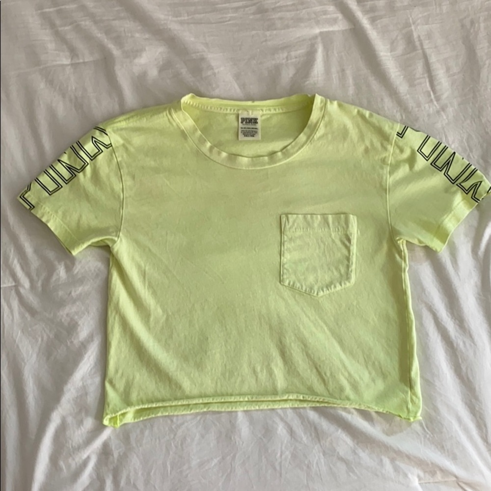 A neon green crop top